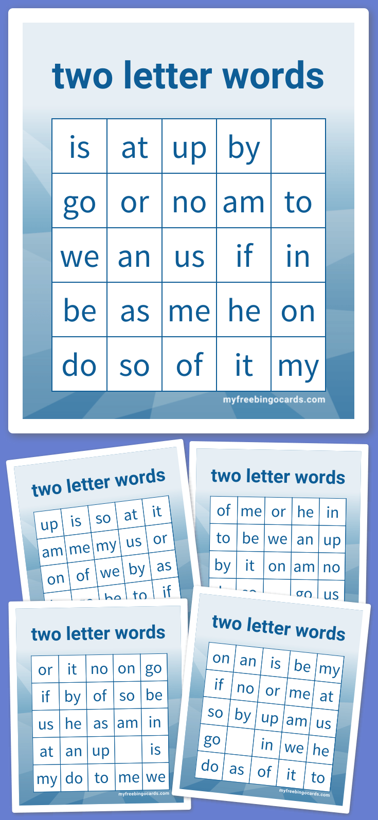 Free Printable 2 Letter Words