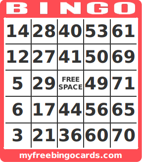 Free Printable 1-75 Number Bingo Card Generator