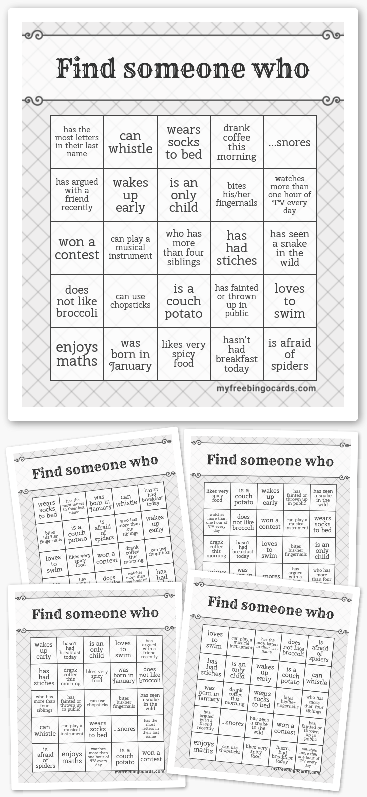 Virtual Find Someone Who Bingo