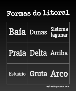 Formas Do Litoral Bingo