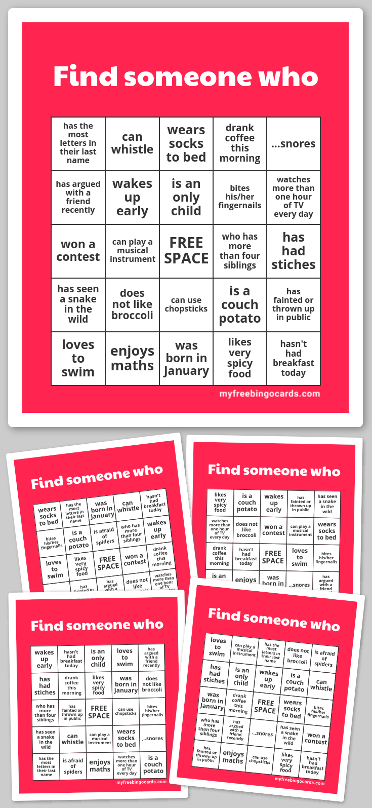 Virtual Find Someone Who Bingo