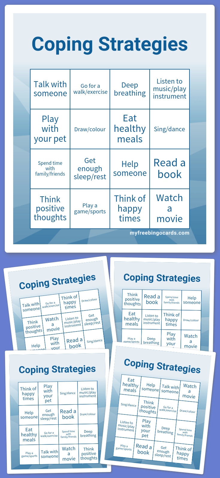 Virtual Coping Strategies Bingo