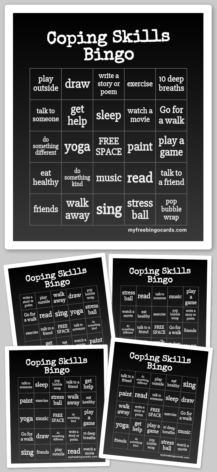 Virtual Coping Skills Bingo