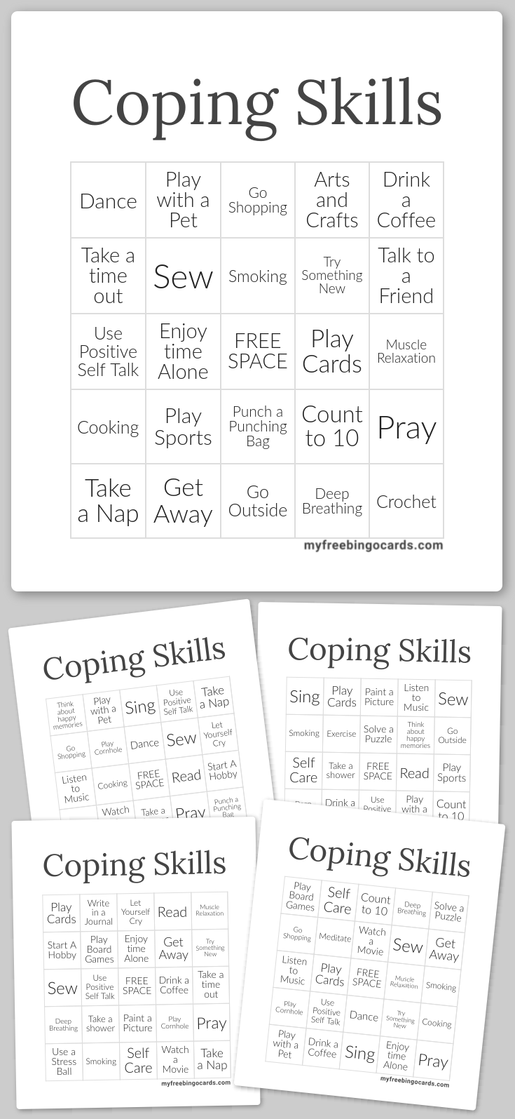 Virtual Coping Skills Bingo