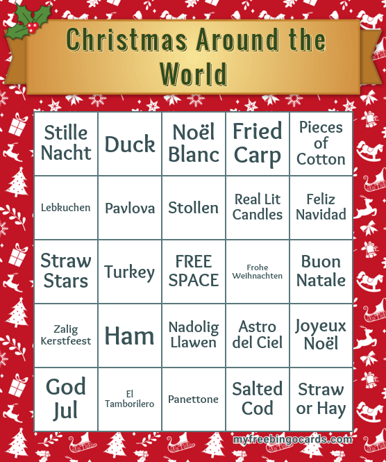 Christmas Around the World Quiz Bingo