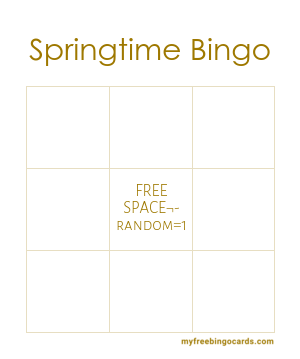 Spring bingo cards printable free