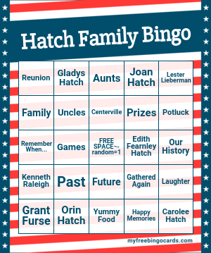 Hatch Family Bingo