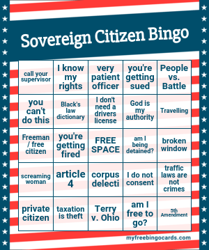 Sovereign Citizen Bingo