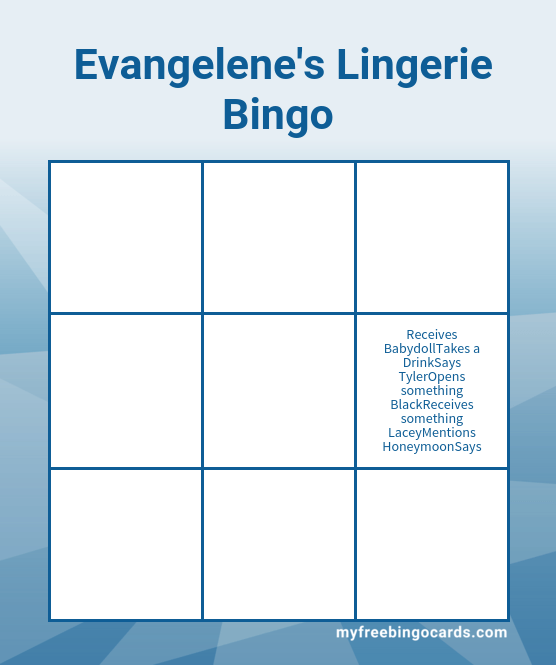 Evangelene s Lingerie Bingo