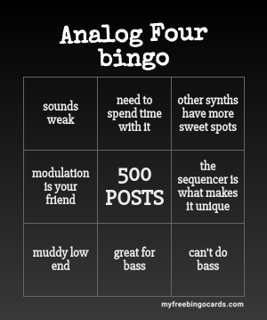 Analog Four bingo