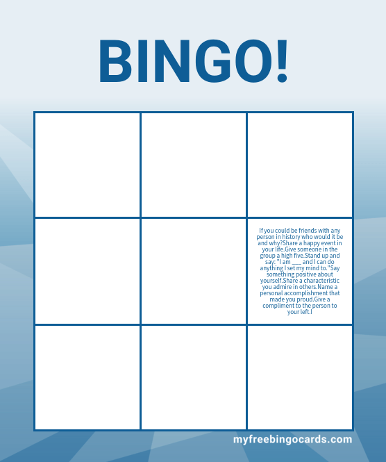 Personal bingo card