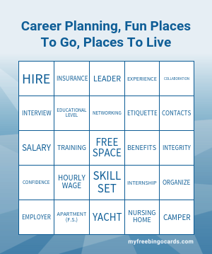 Career Planning, Fun Places To Go, Pl… Bingo