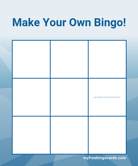 Make your own bingo cards with sight words