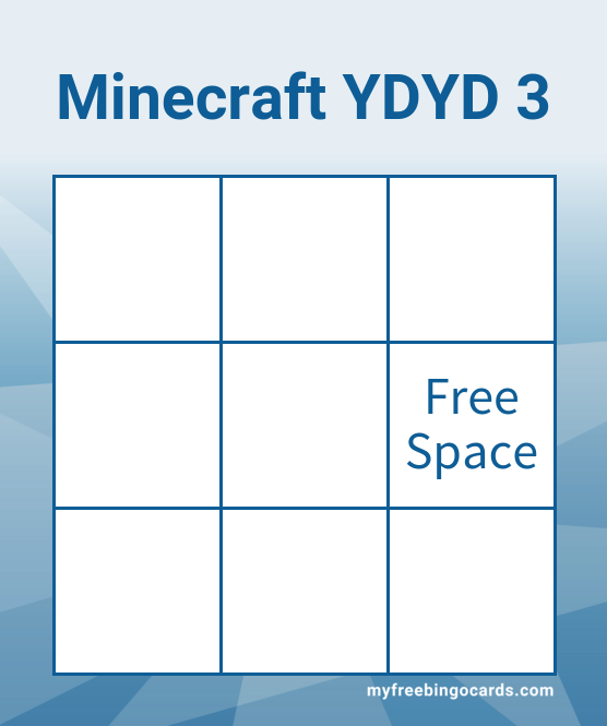 Minecraft Bingo Free Printable