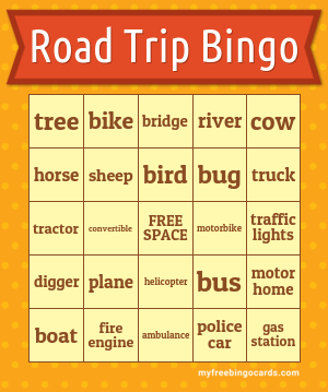 Knock Knock Road Trip Bingo Set Contains 12 Bingo Cards 6" X 9" 