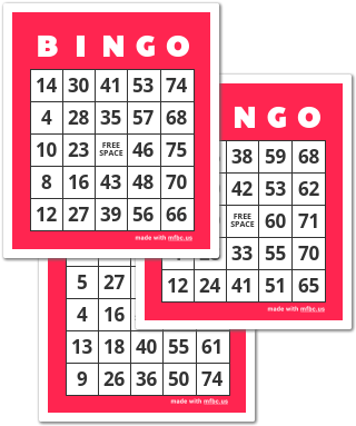 Free Printable And Virtual Bingo Card Generator