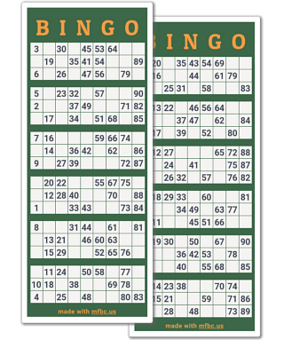 1-90 Number Bingo Cards Printable and Virtual