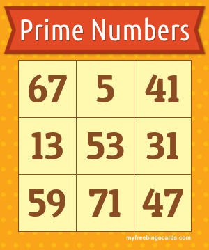 Prime Numbers Bingo