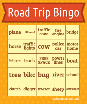 Travel Bingo Printable