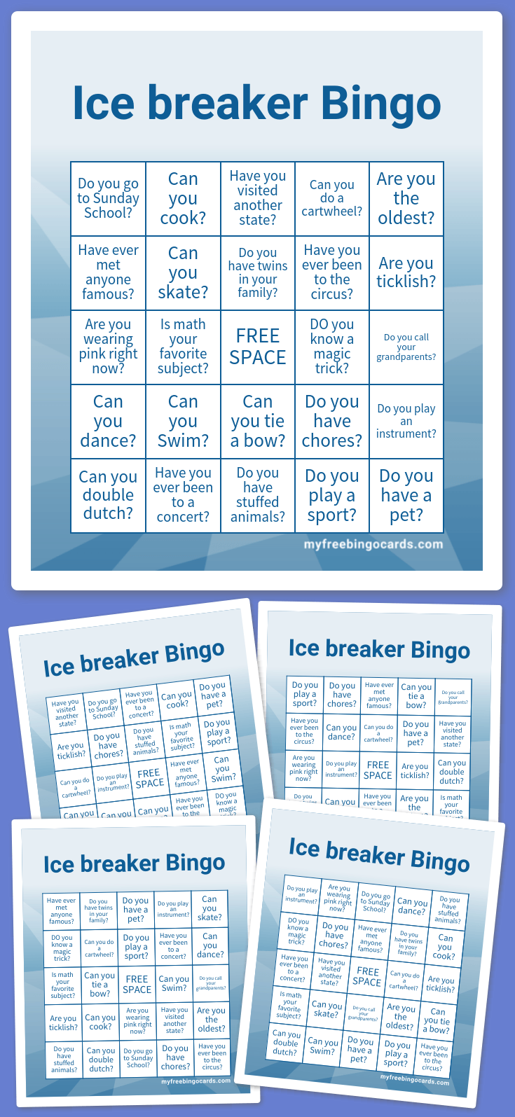 Virtual Ice breaker Bingo