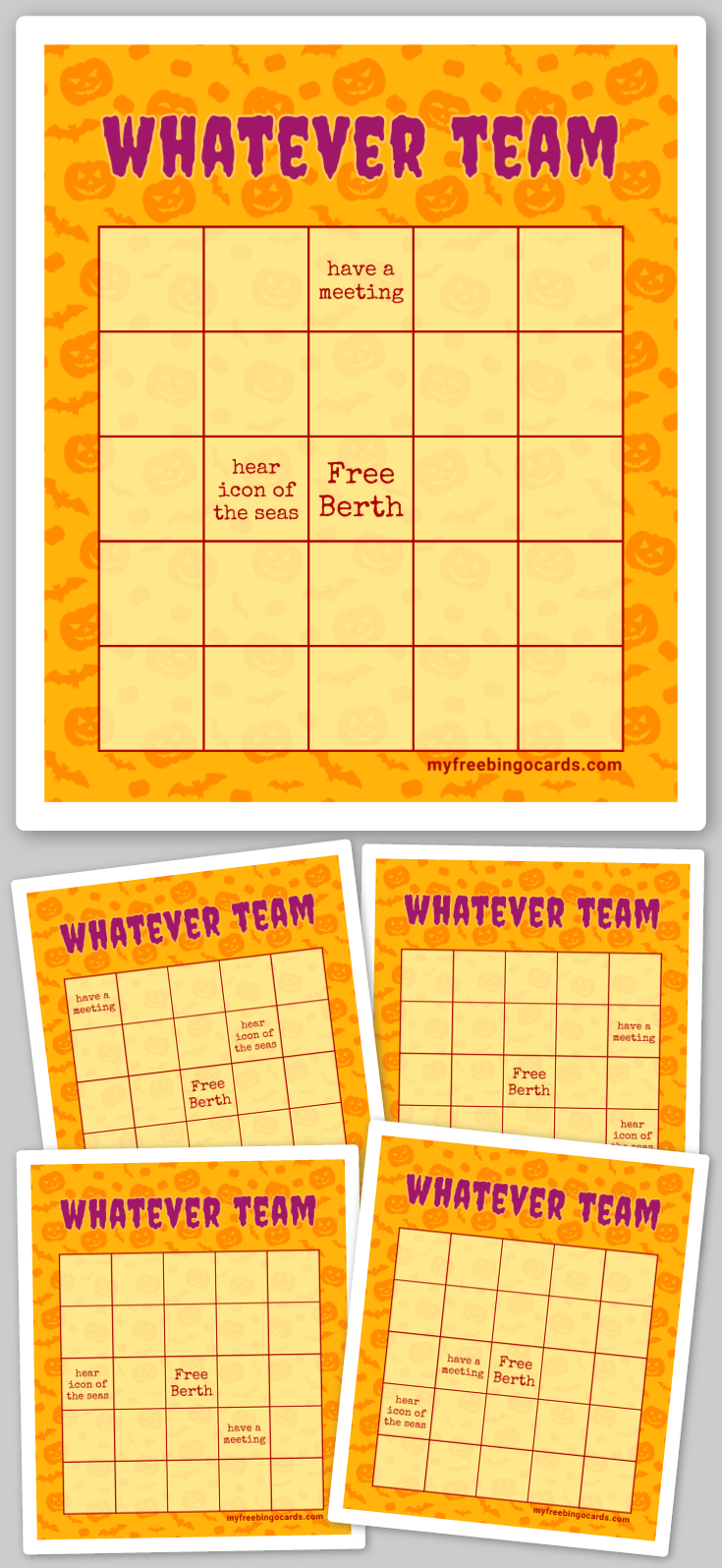 Virtual whatever team bingo