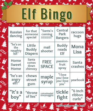 Online holiday bingo template