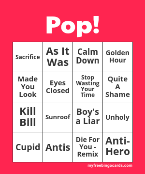 Edit bingo cards