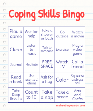 Print 100+ Coping Skills Bingo Cards