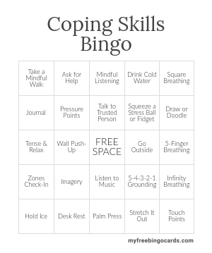 Coping Skills Bingo