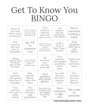 Get To Know You BINGO