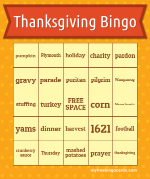 Thanksgiving Bingo Game