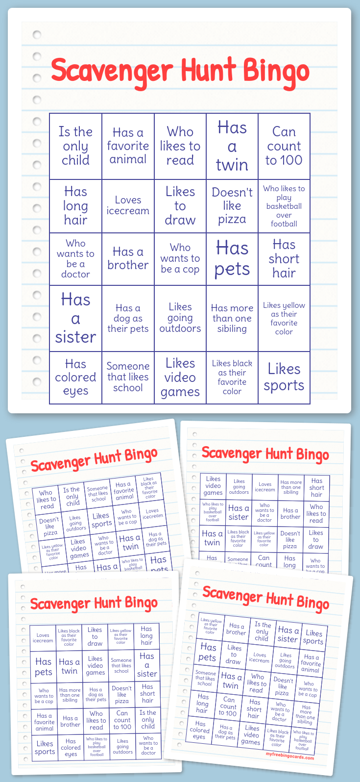 Virtual Scavenger Hunt Bingo