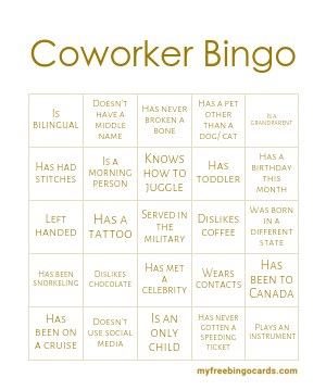 Coworker Bingo