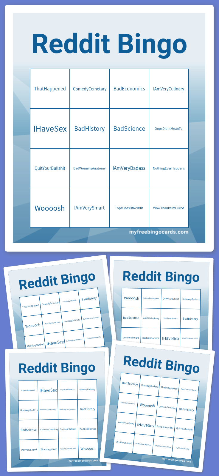 Virtual Reddit Bingo