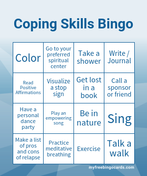 Print 100+ Coping Skills Bingo Cards