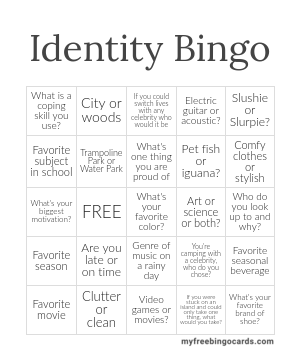 Identity Bingo