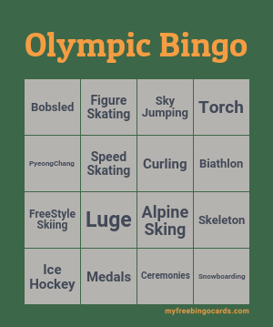 Print 100+ Olympic Bingo Cards