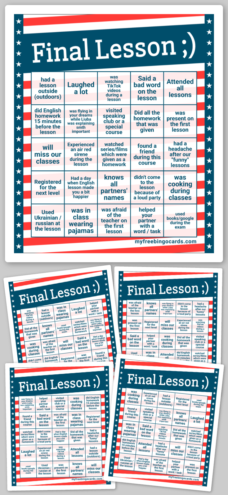 Virtual Final Lesson ;) Bingo