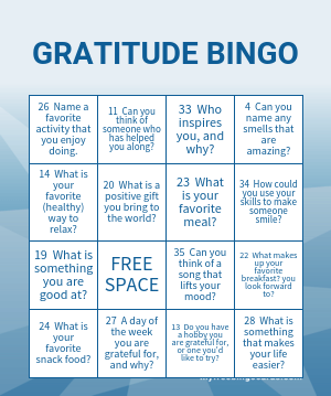 GRATITUDE BINGO