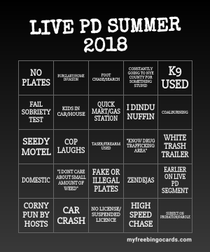PRINT 100+ LIVE PD SUMMER 2018 BINGO CARDS