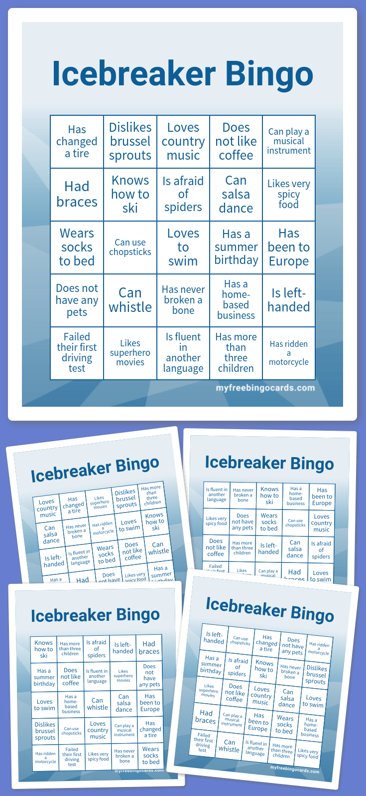 Virtual Icebreaker Bingo
