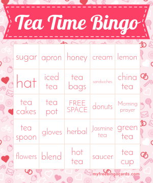 Print 100+ Tea Time Bingo Cards