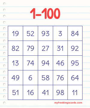1-100 Bingo