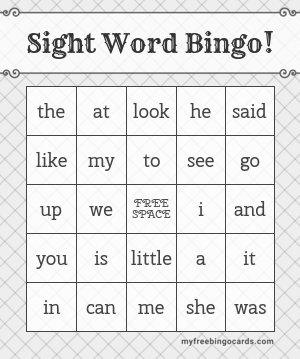 Print 100+ Sight Word Bingo! Cards