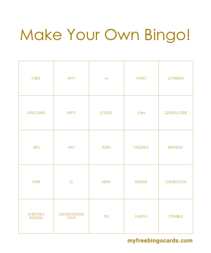 Edit bingo cards