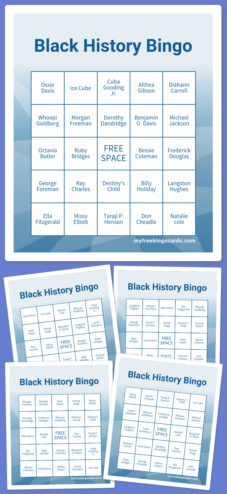 Virtual Black History Bingo