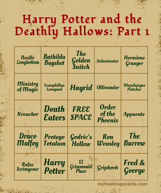 Harry Potter Bingo Bingo Cards to Download, Print and Customize!