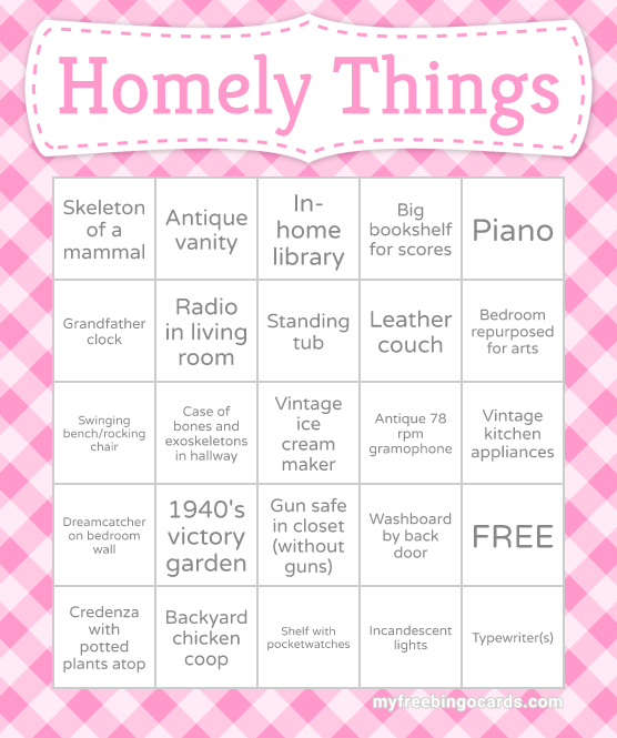 Homely Things Bingo