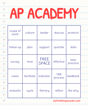 AP ACADEMY BINGO