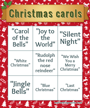 Christmas carols Bingo